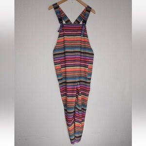 KAVU San Blas Overalls Sunrise Stripe Gorpcore Hiking Active Size L Womens